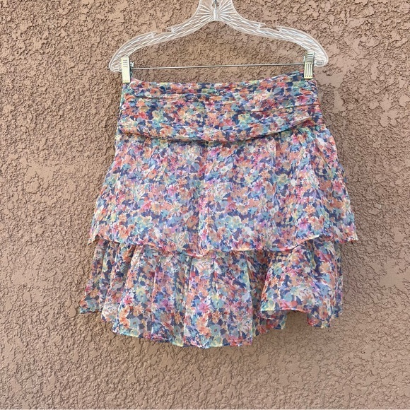 Kookai Dresses & Skirts - KOOKAI‎ Silk Floral Ruffle Skirt